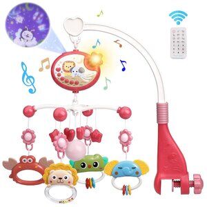 Baby Crib Mobile with Music and Lights,360°Rotation Remote Control (SUPER DEAL)